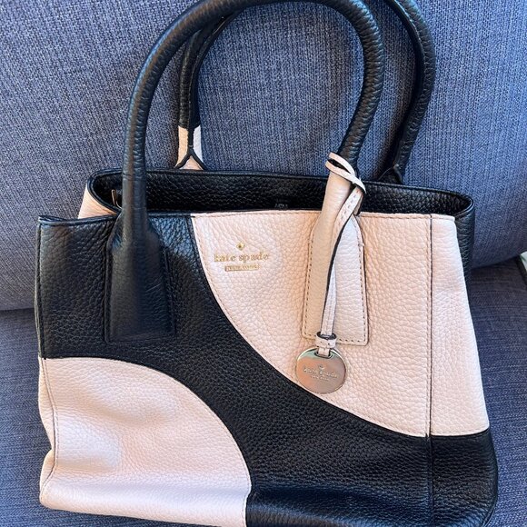 Unique Black and Tan Kate Spade leather tote. - Picture 1 of 4
